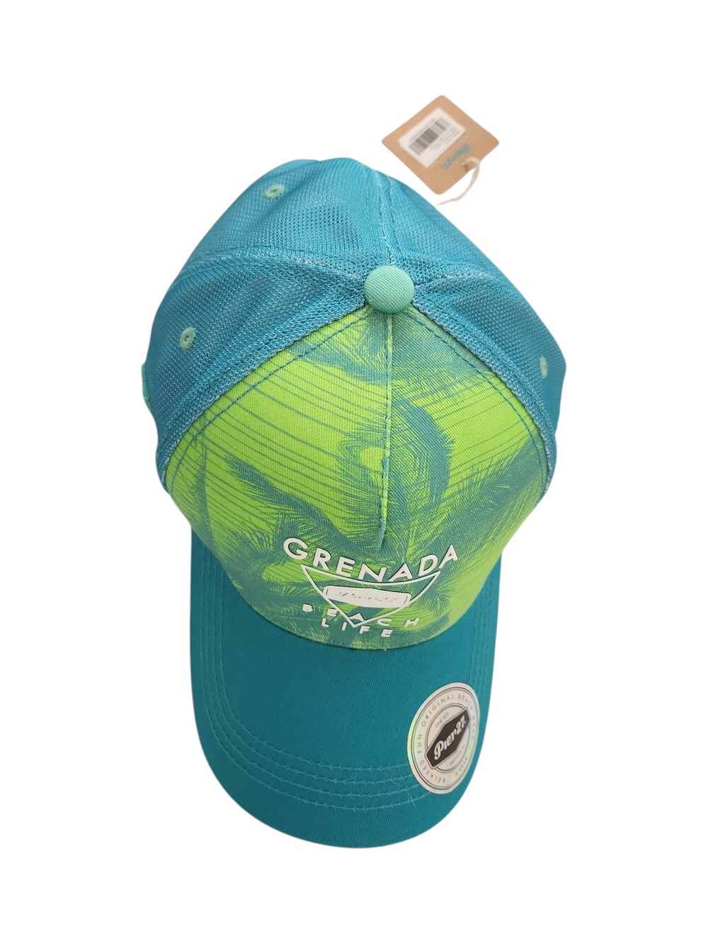 Pier27 Grenada Beach Life Trucker Hat One Size Teal Mesh Adjustable